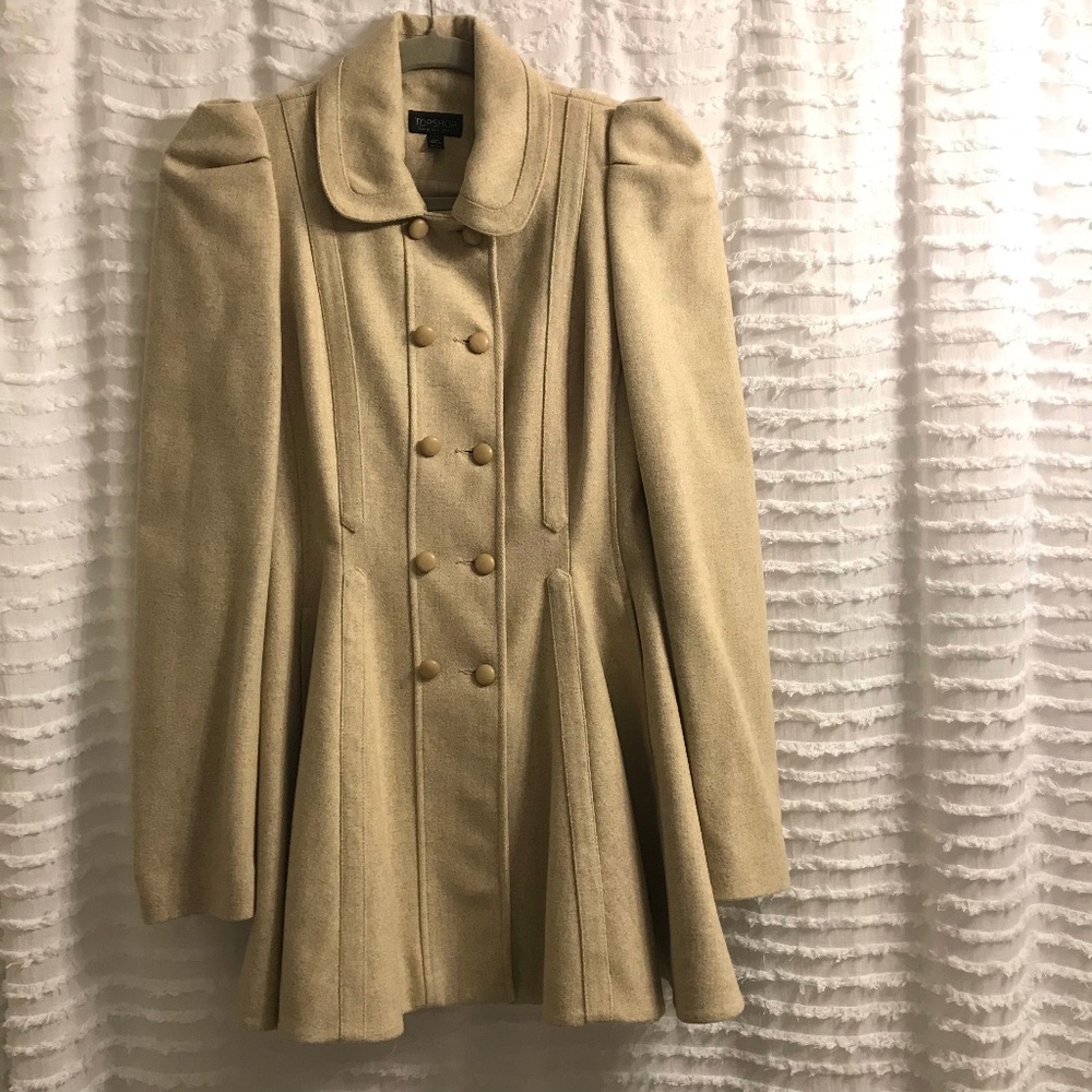 Topshop flared peacoat